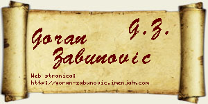 Goran Zabunović vizit kartica